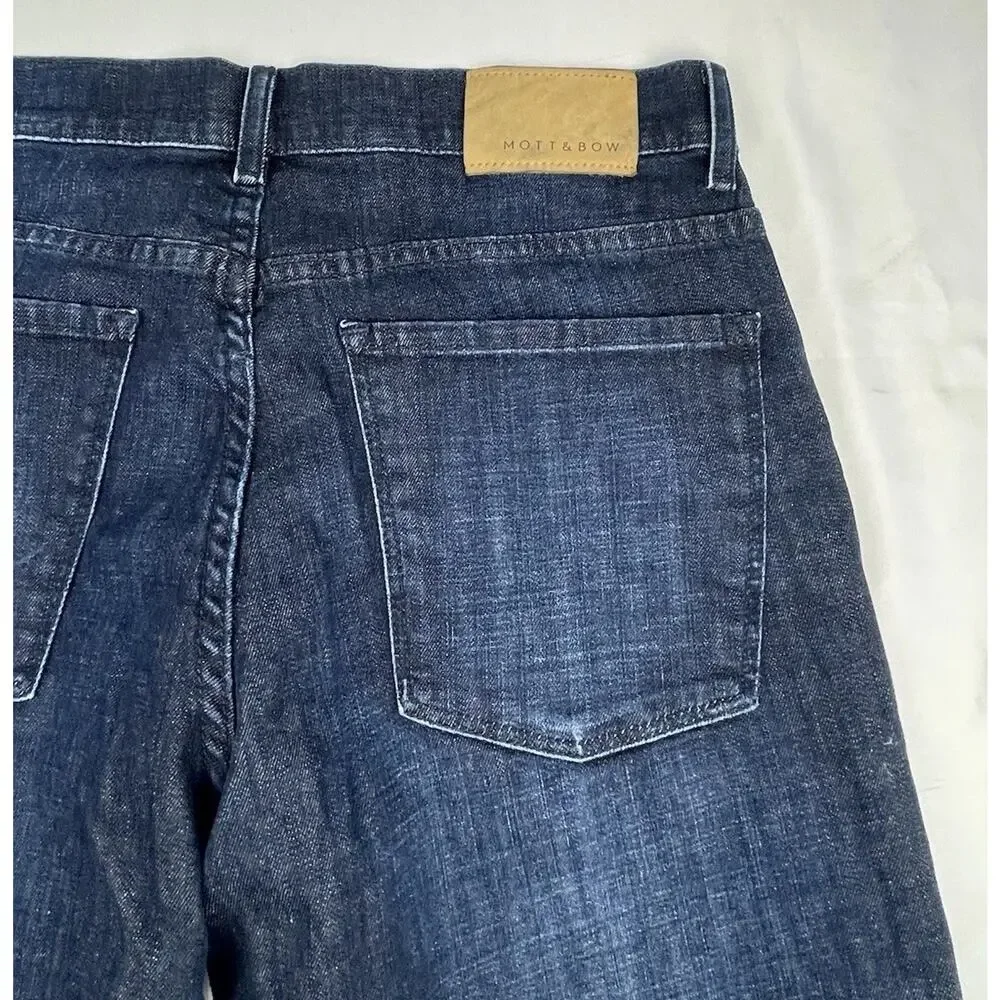 Mott & Bow Mosco Straight Leg Jeans Mens 34x30 Dark Indigo Blue Denim Stretch